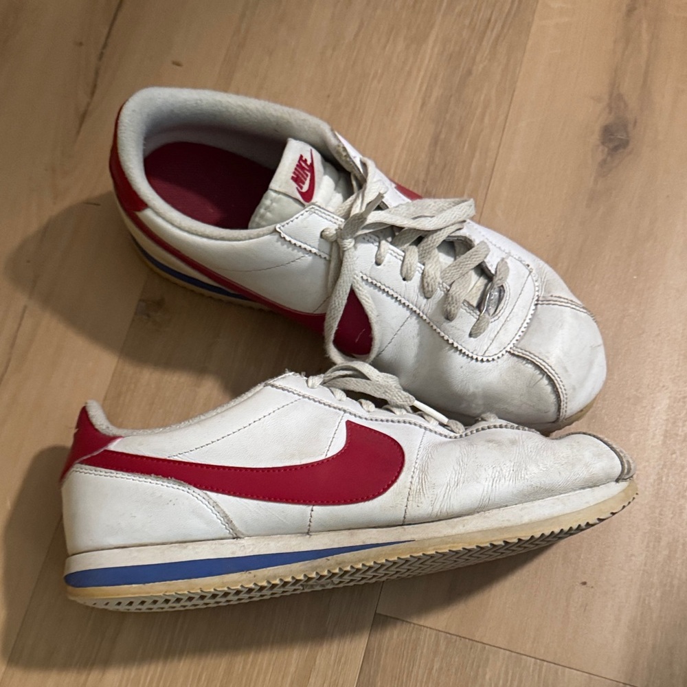Nike Men's White and Red Cortez
